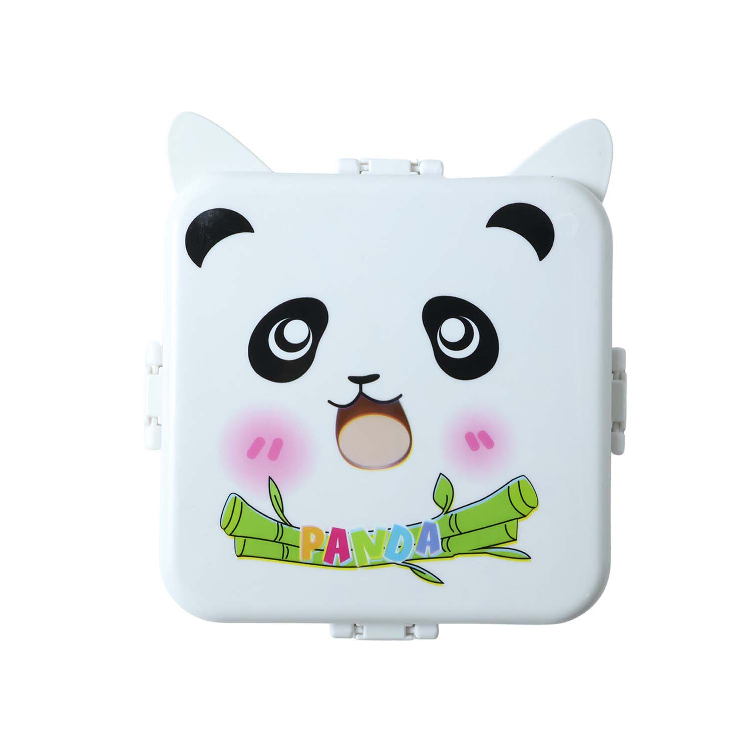 Kids Lunch Box with Compartments Panda Design & Utensils for School & Travel - Back View