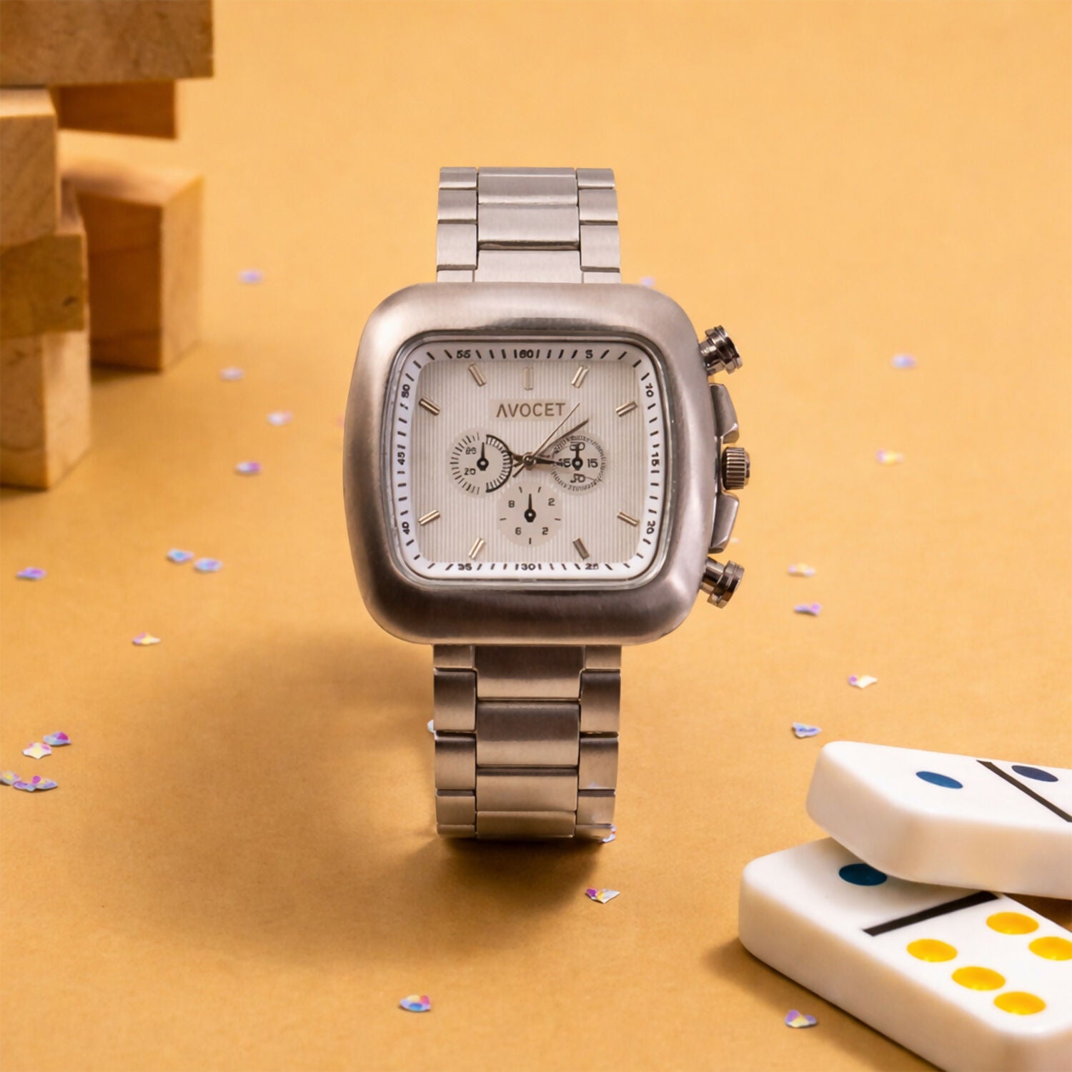 Men's Square Dial Watch – Modern, Premium Metal Strap Design