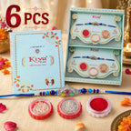 ALVENZA Silver Crown Temple Rakhi with Multicolor Stones, Roli Chawal Coin and Card Gift Packing