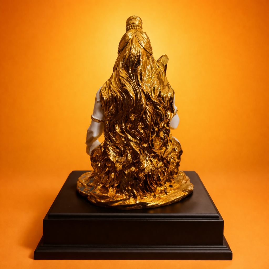 ALVENZA Lord Shiva Meditation Idol – Elegant Golden Finish for Spiritual Spaces