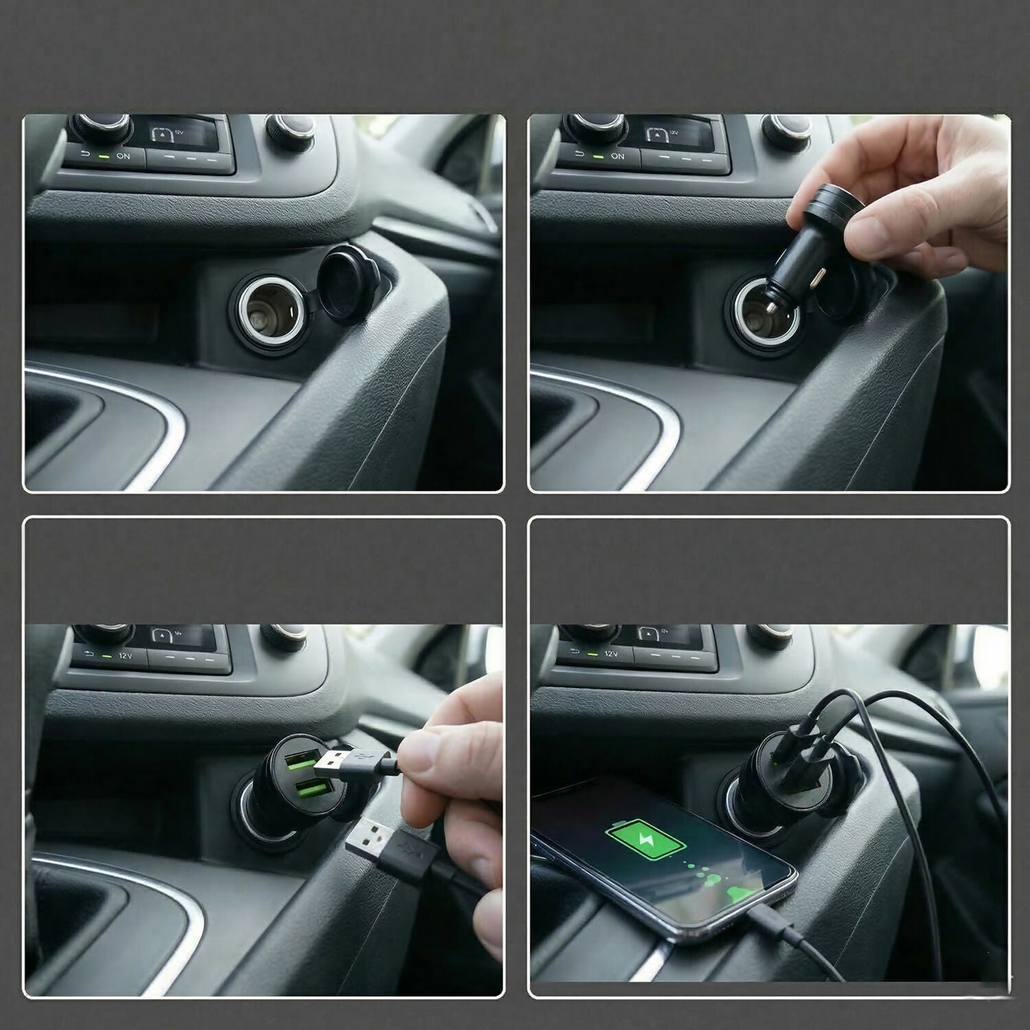 ALVENZA Dual USB Car Charger – Fast Charging Adapter for Mobile Devices