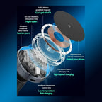 Magnetic Car Charger Wireless Phone Mount with RGB Lights - Back View