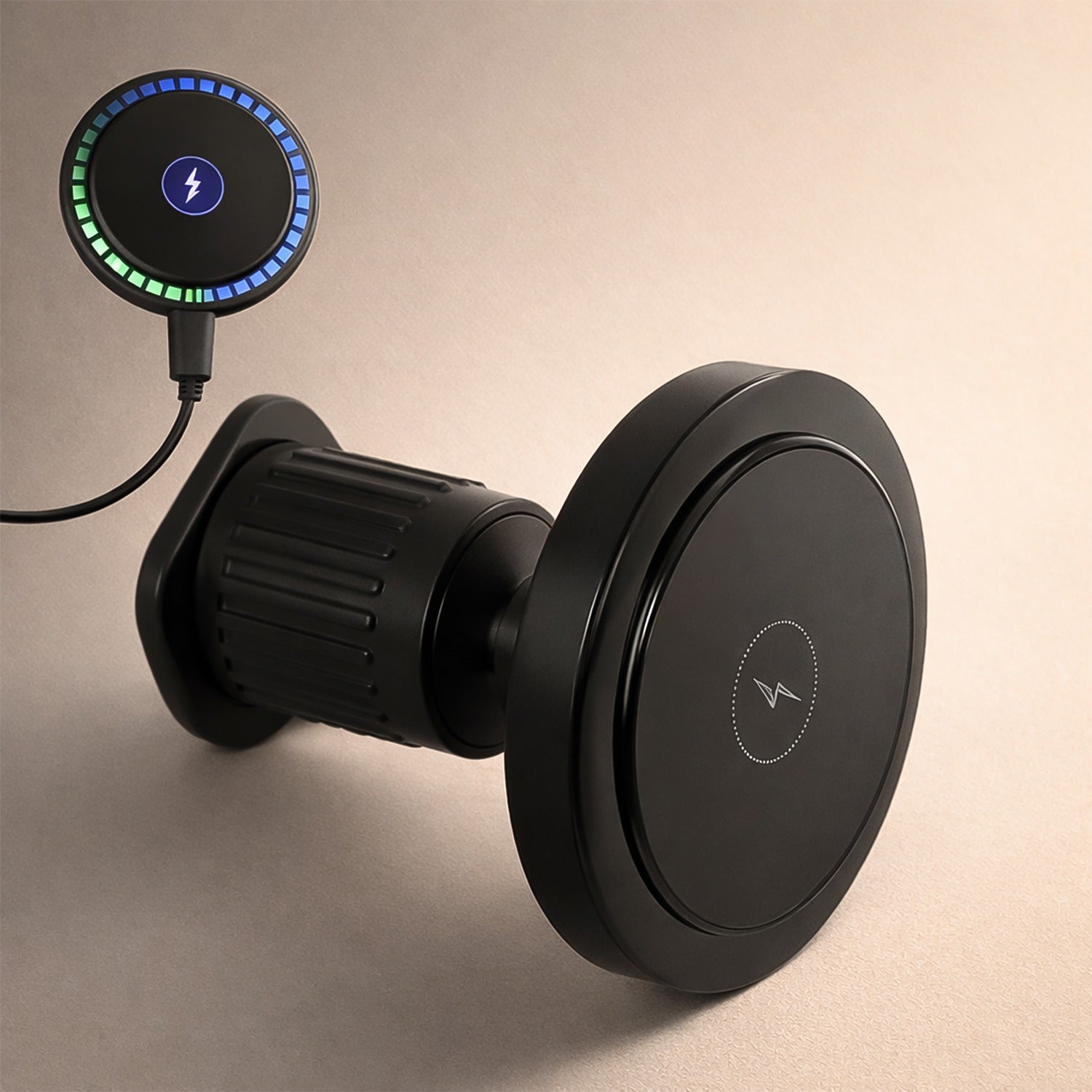 Magnetic Car Charger Wireless Phone Mount with RGB Lights