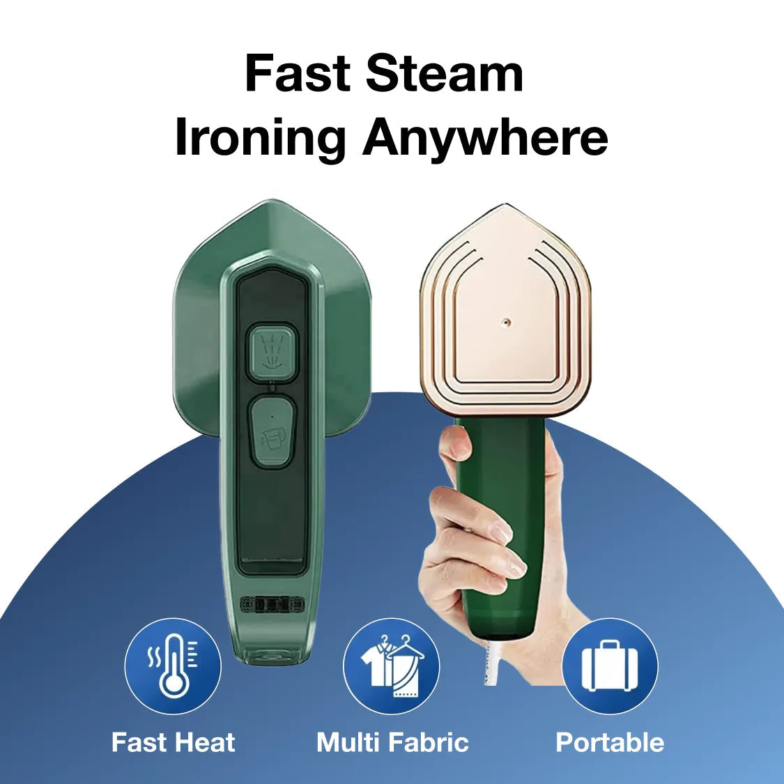  Portable Steam Iron – 2-in-1 Travel Garment Steamer | ALVENZA - Detail 1