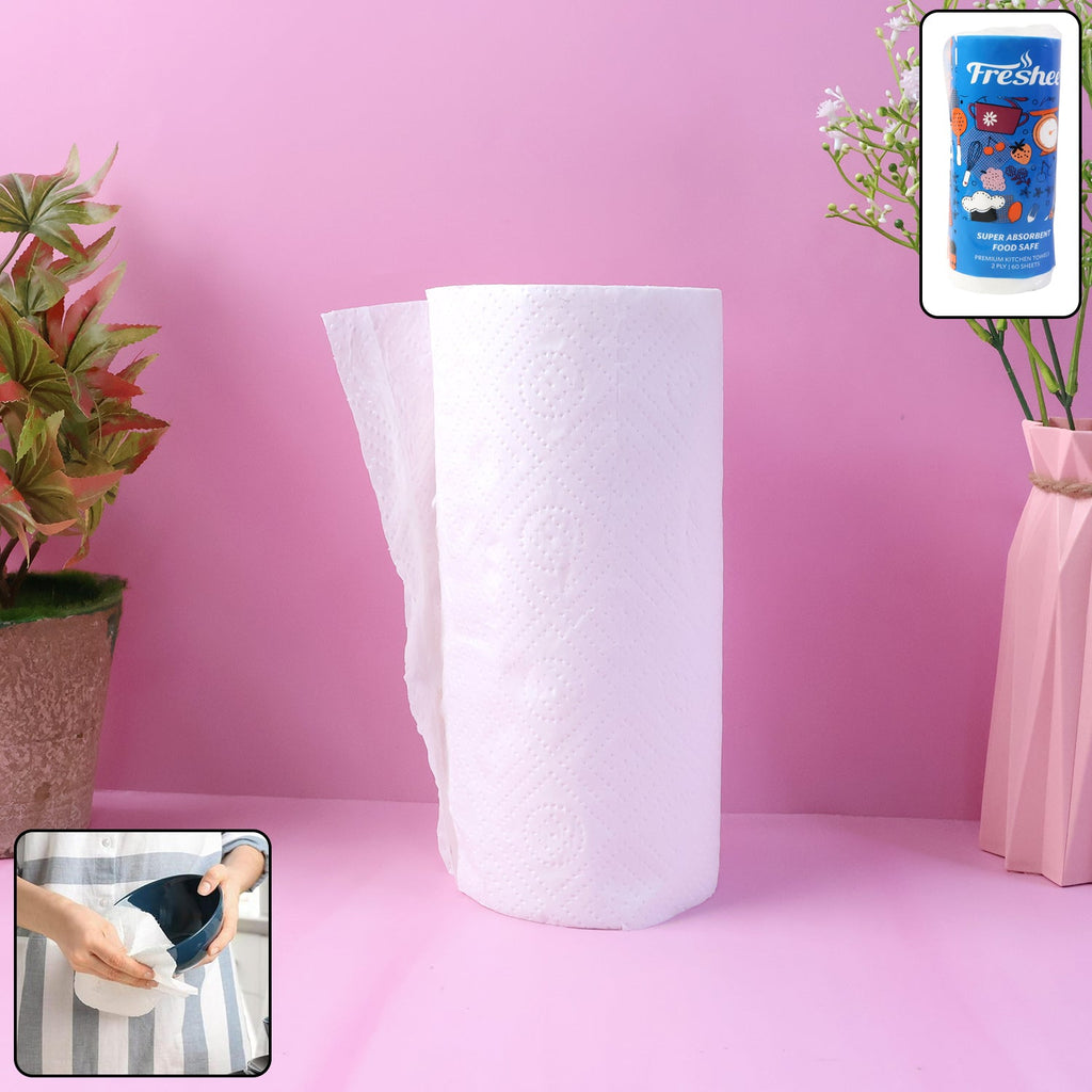  Kitchen Paper Towel Roll – 60 Super Absorbent Sheets - Detail 1