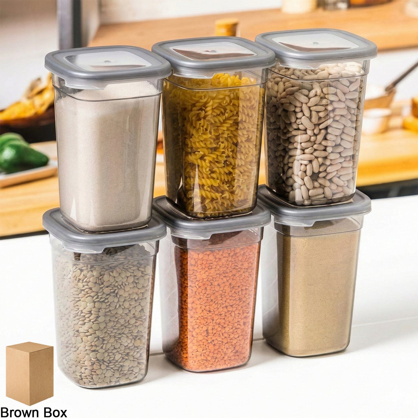  Kitchen Storage Containers – Airtight 6 Pc Set, 1200 ML Each - Detail 1