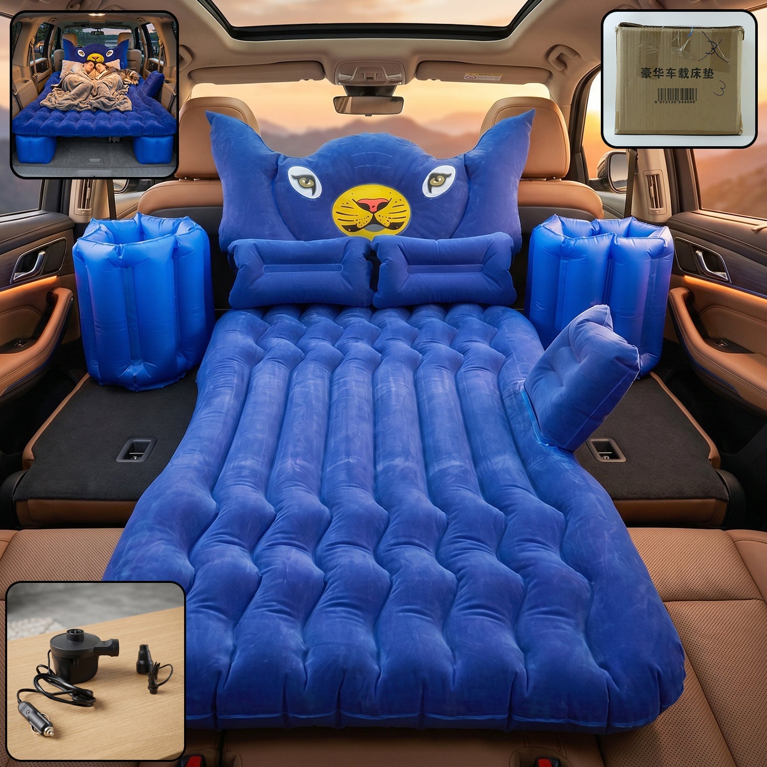  Inflatable Car Air Mattress Bed Set – Portable & Comfortable Sleep, Car Sofa - Detail 1