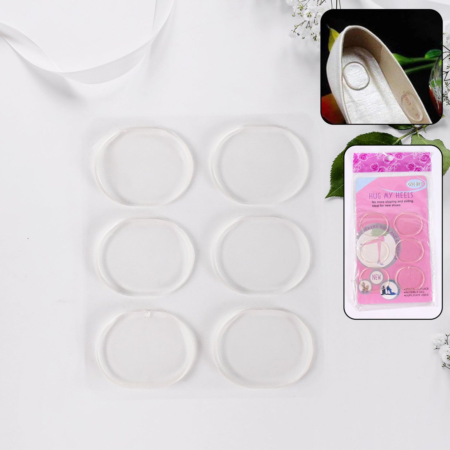  Silicone Shoe Insoles Heel Pads – 6 Pc Cushion Set | ALVENZA - Detail 1