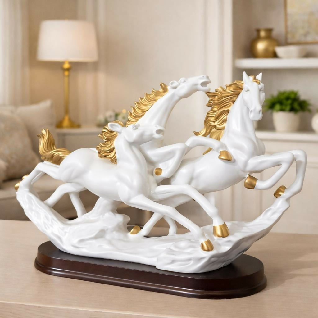  Running Horse Statue – Elegant Resin Home Decor Piece - Detail 1