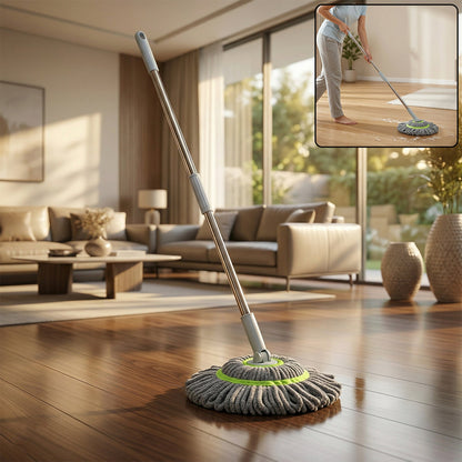  360° Spin Mop – Adjustable Handle & Microfiber Head for Effortless Cleaning - Detail 1