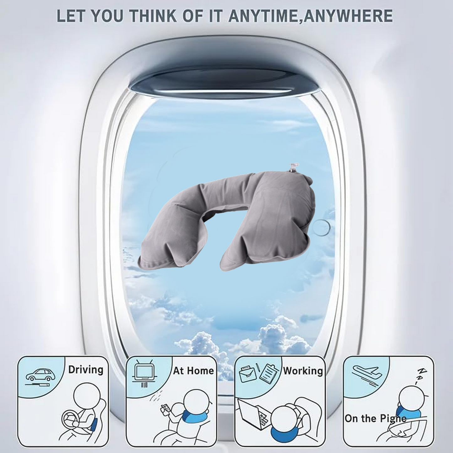  Inflatable U-Shape Travel Pillow – Portable Neck Support - Detail 2
