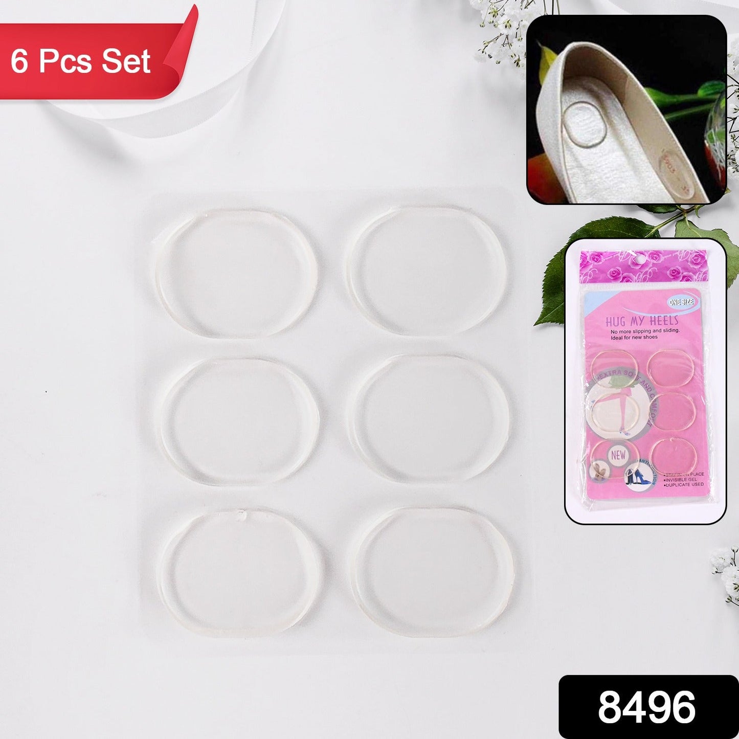  Silicone Shoe Insoles Heel Pads – 6 Pc Cushion Set | ALVENZA - Detail 2
