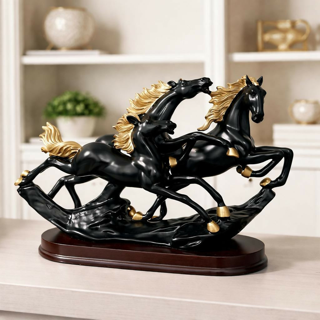  Running Horse Statue – Elegant Resin Home Decor Piece - Detail 2
