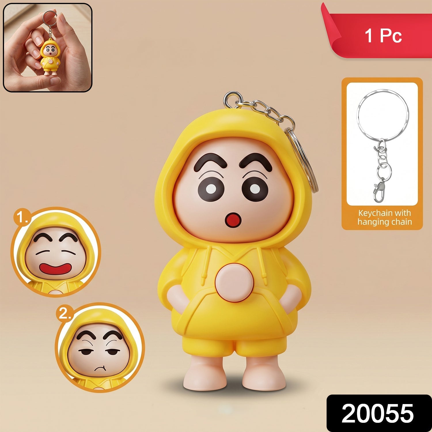  Face Changing Doll Keychain – Multiple Expressions & Compact Design - Detail 2