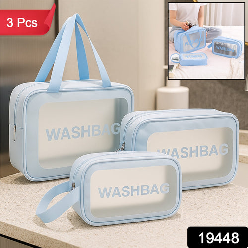  Waterproof Transparent Travel Toiletry Bag Set – 3 Sizes for Easy Organization - Detail 2