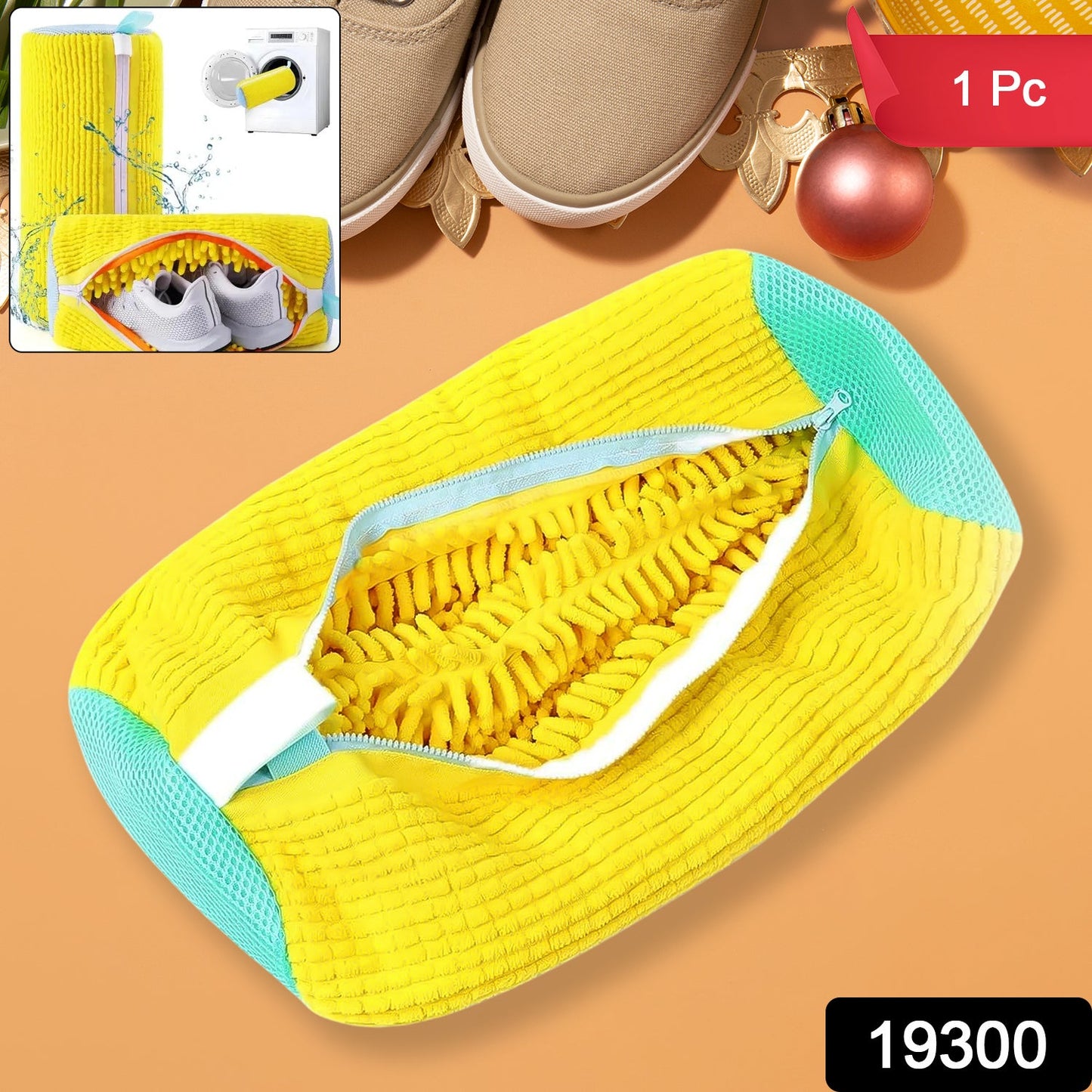  Shoe Washing Machine Bag – Microfiber Chenille Lining with Zipper - Detail 2