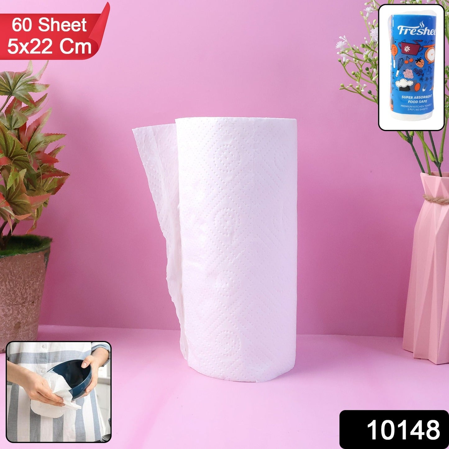  Kitchen Paper Towel Roll – 60 Super Absorbent Sheets - Detail 2