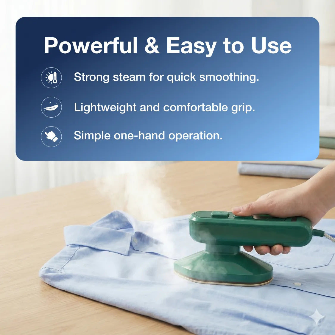  Portable Steam Iron – 2-in-1 Travel Garment Steamer | ALVENZA - Detail 2