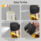 ALVENZA Oil Spray Bottle - Clear lead-free glass container (500ml capacity)