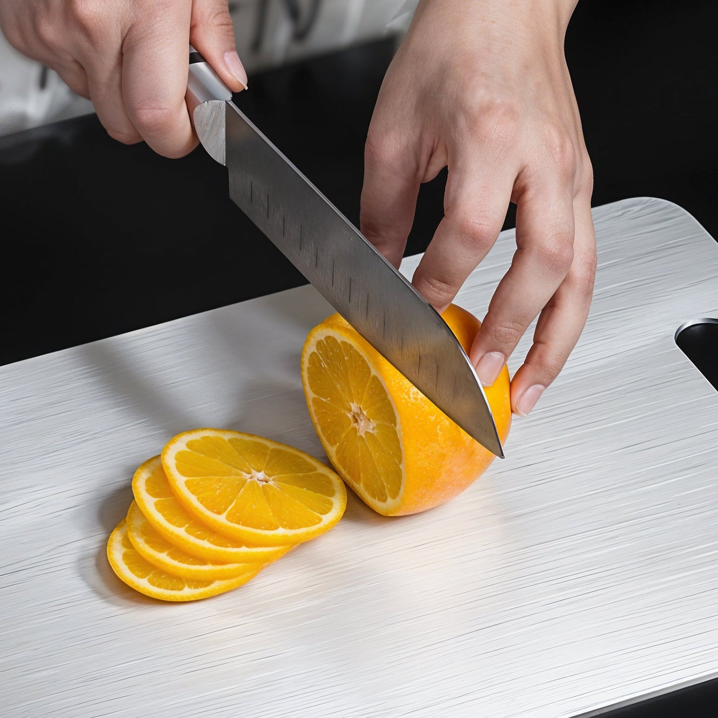  Stainless Steel Cutting Board – Rustproof with Handle 229x330mm - Detail 3