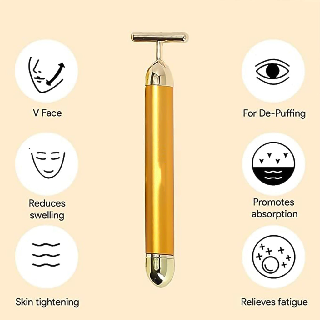  Vibrating Face Massager – Golden Energy for Radiant Skin | ALVENZA - Detail 3