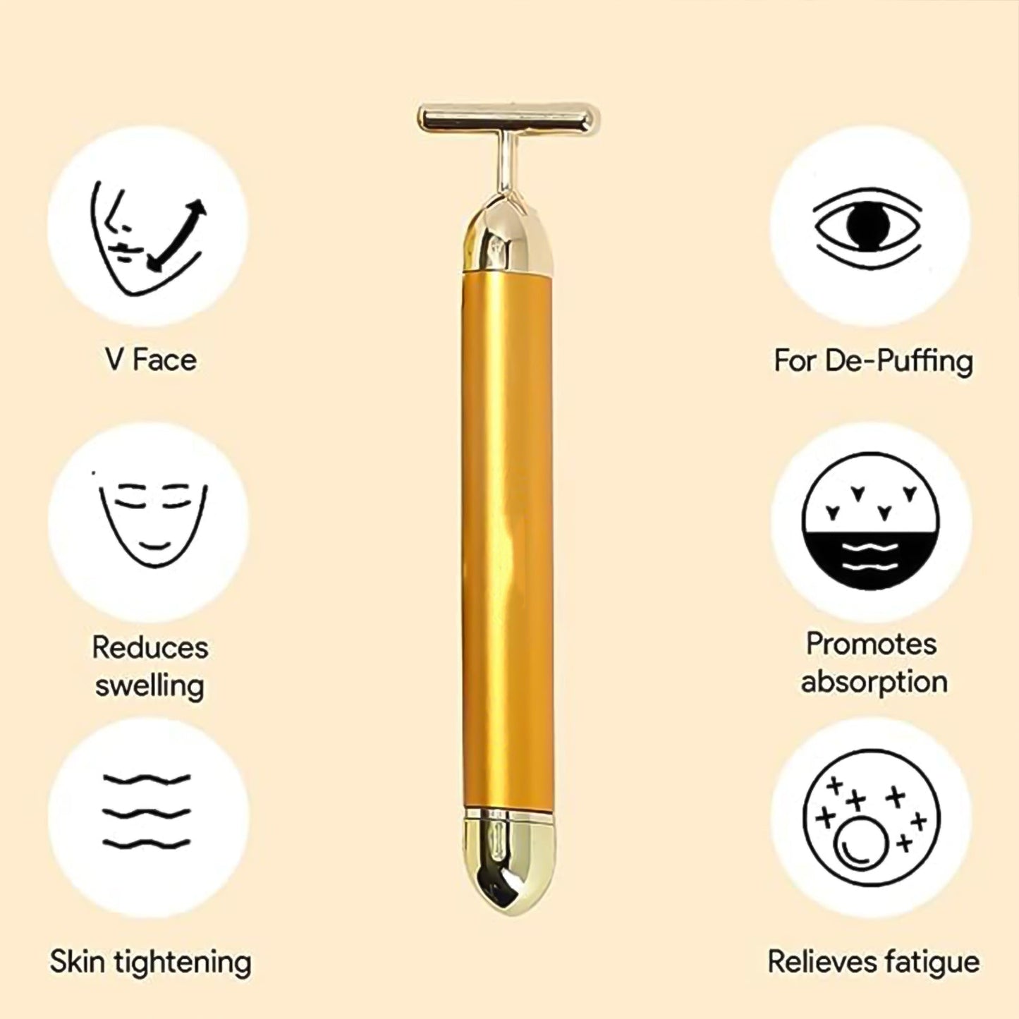  Vibrating Face Massager – Golden Energy for Radiant Skin | ALVENZA - Detail 3