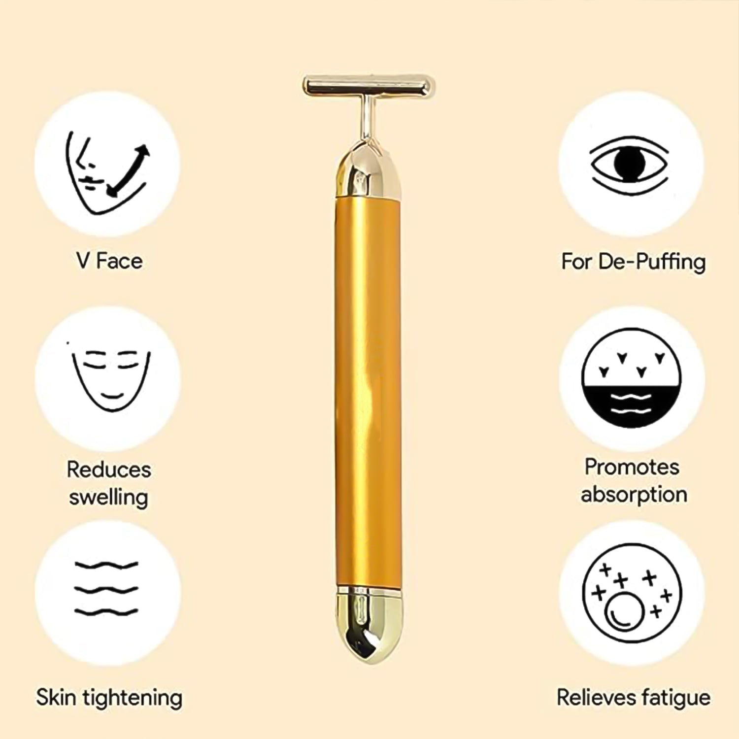  Vibrating Face Massager – Golden Energy for Radiant Skin | ALVENZA - Detail 3