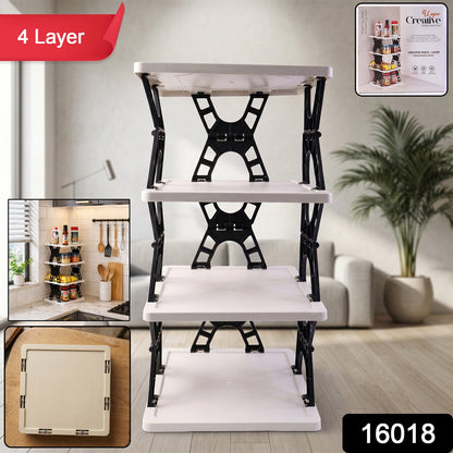  Multipurpose Foldable 4 Layer Storage Rack – Space Saving Organizer - Detail 3