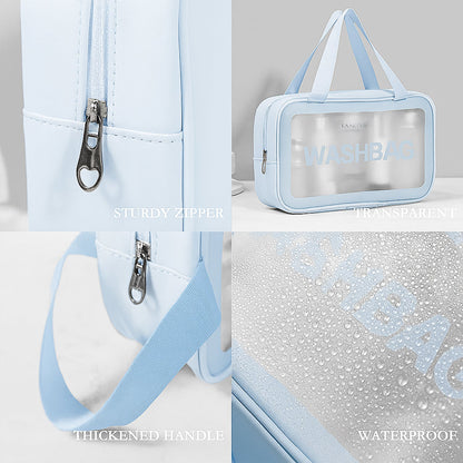  Waterproof Transparent Travel Toiletry Bag Set – 3 Sizes for Easy Organization - Detail 3
