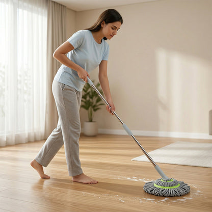  360° Spin Mop – Adjustable Handle & Microfiber Head for Effortless Cleaning - Detail 3