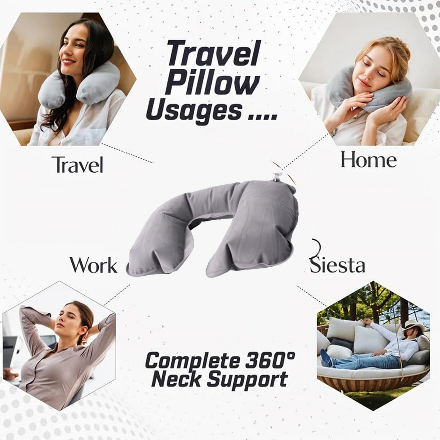 Inflatable U-Shape Travel Pillow – Portable Neck Support - Detail 3
