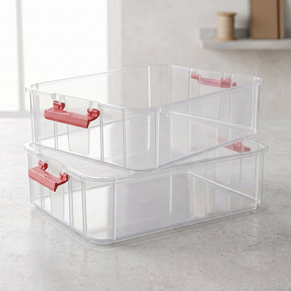  Plastic Transparent Storage Box with Lid 2XL 2 Layer Stackable Organizer (1 Pc) - Detail 3