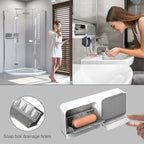  Bathroom Storage Organizer – Wall Mounted 4-Compartment Soap Holder - Detail 3