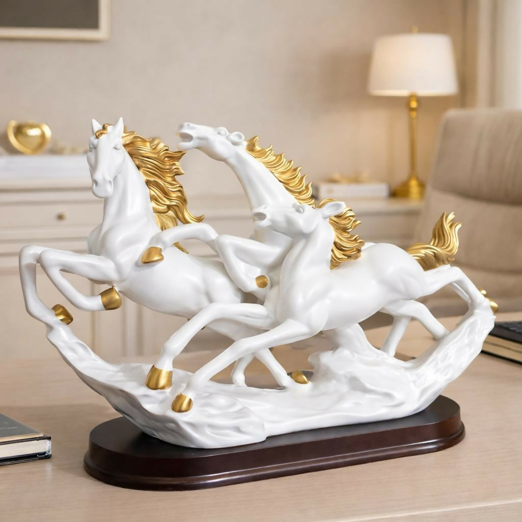  Running Horse Statue – Elegant Resin Home Decor Piece - Detail 3