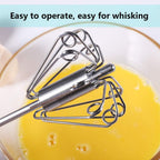  Stainless Steel Egg Whisk – Hand Push Rotary | ALVENZA - Detail 3