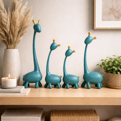  Modern Giraffe Family Figurines – Elegant Home Decor Set of 4 - Detail 3