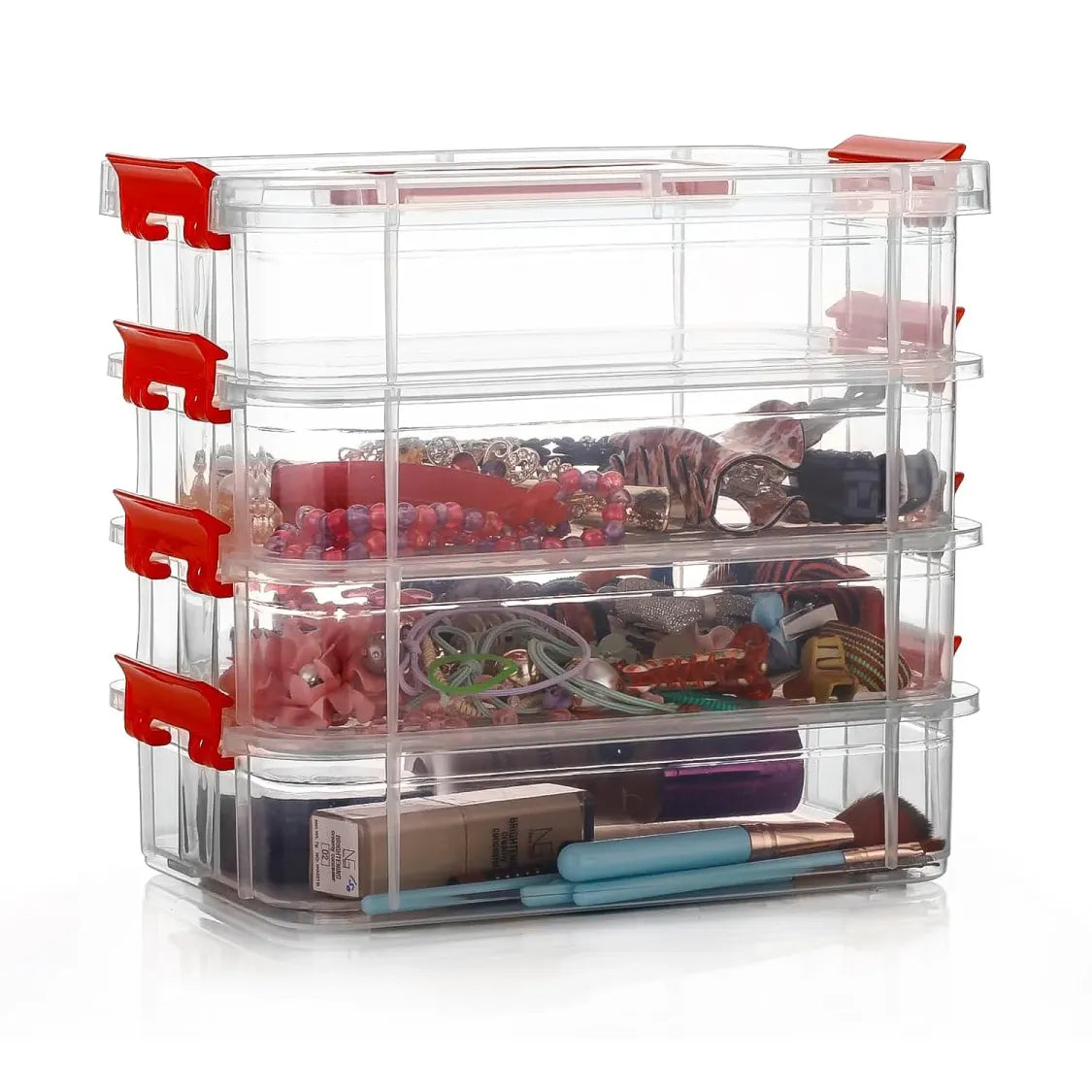  Plastic Storage Box – 4-Layer Transparent Organizer with Handle - Detail 3
