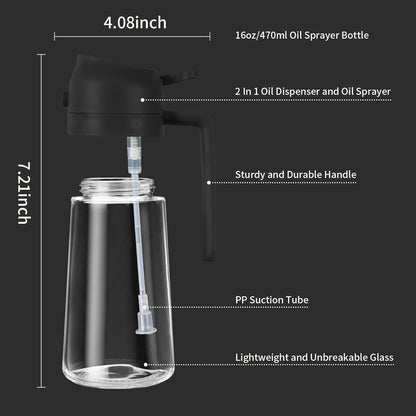 ALVENZA Cooking Oil Sprayer - Ergonomic handle and non-drip spout detail