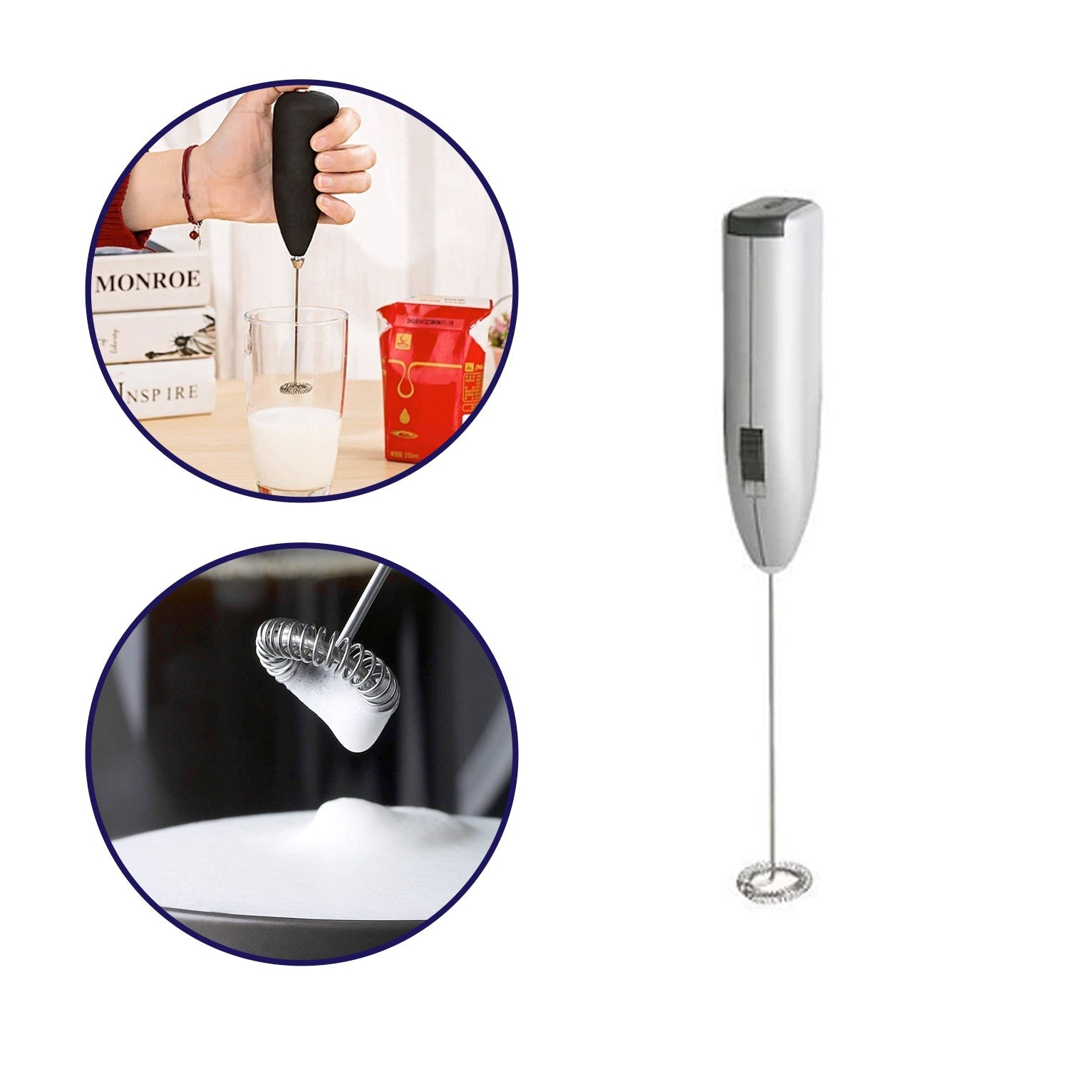  Electric Milk Frother – Handheld Wand Mixer for Coffee | ALVENZA - Detail 4