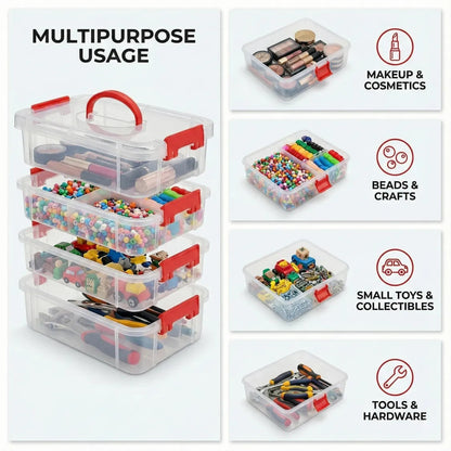 Plastic Storage Box – 4-Layer Transparent Organizer with Handle - Detail 4