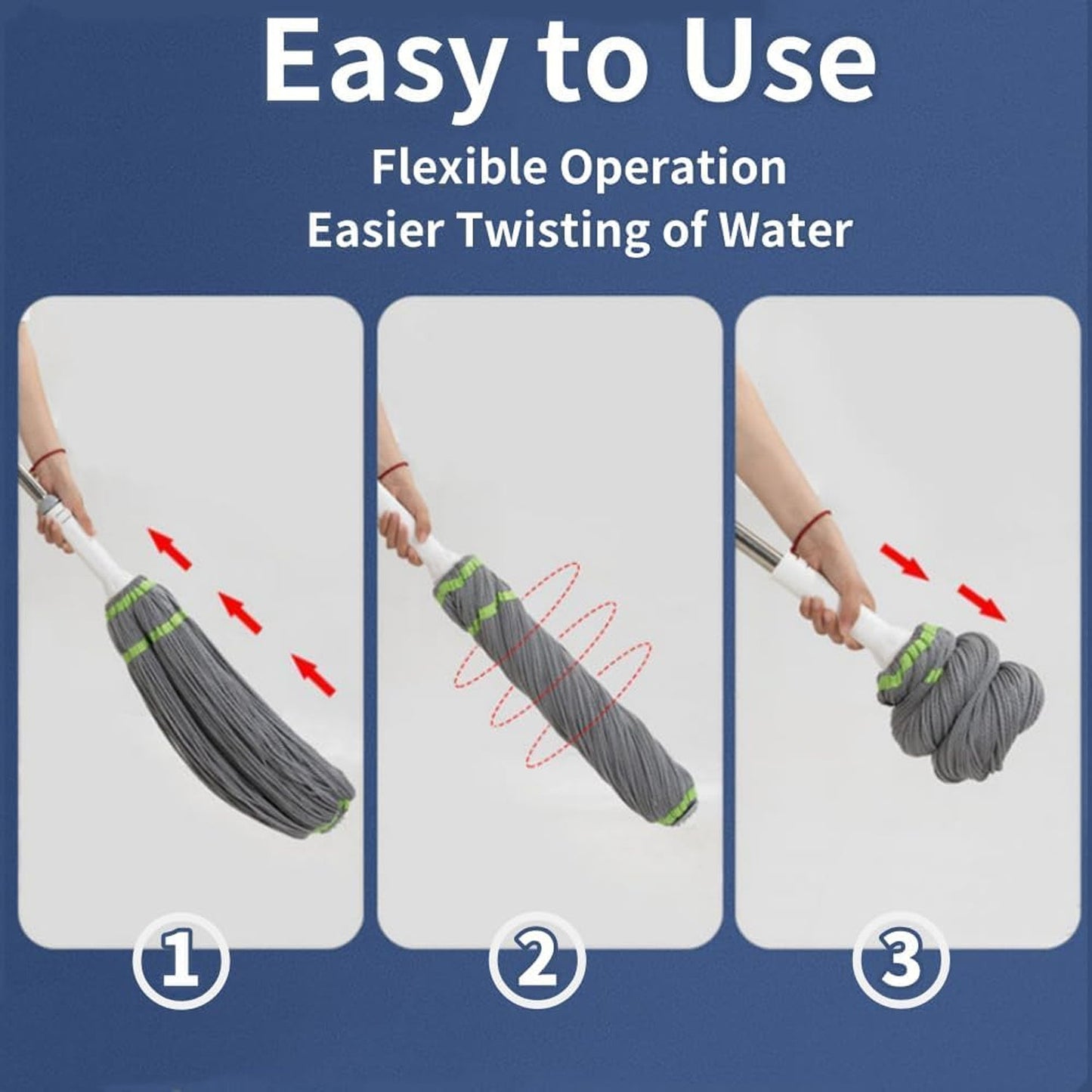  360° Spin Mop – Adjustable Handle & Microfiber Head for Effortless Cleaning - Detail 4