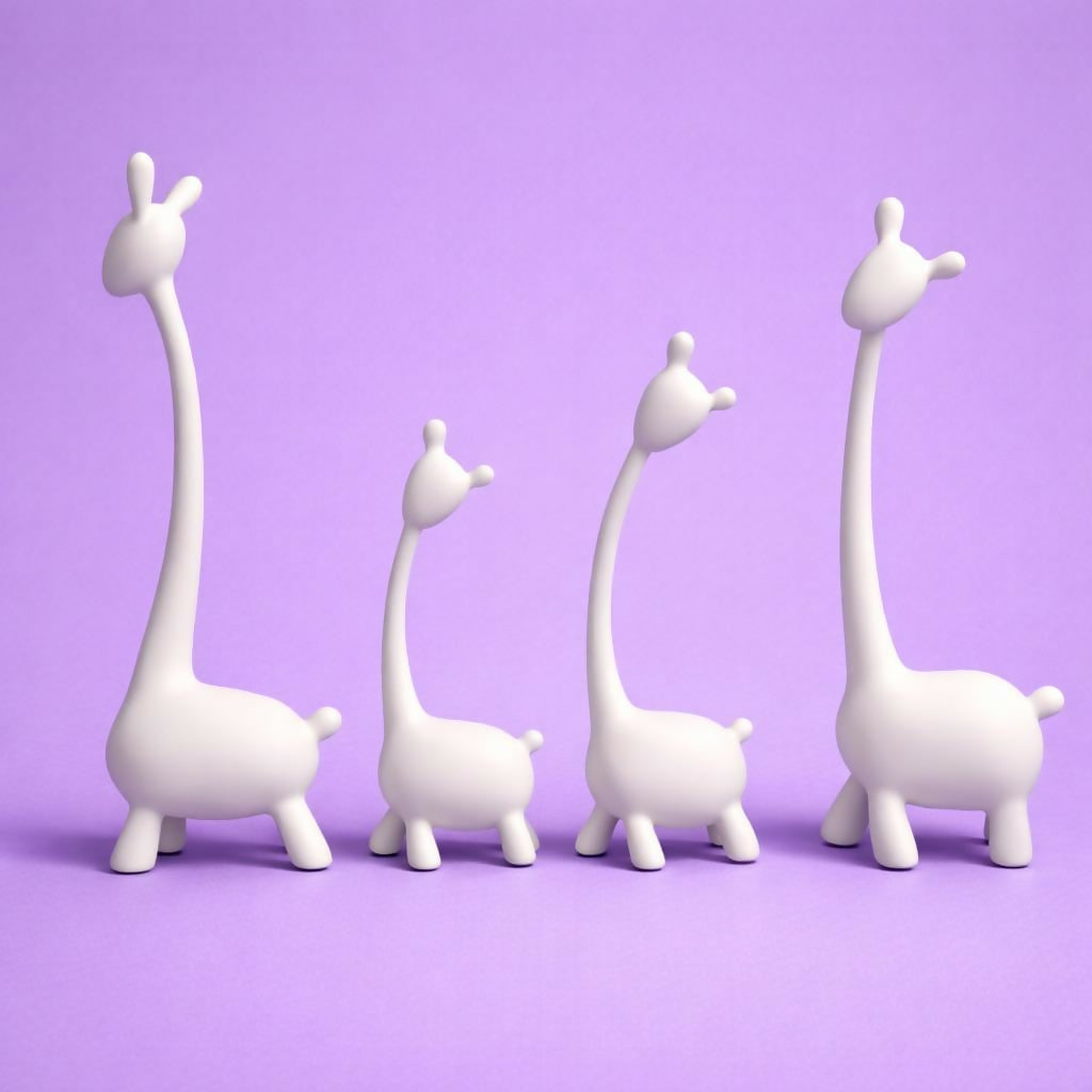  Modern Giraffe Family Figurines – Elegant Home Decor Set of 4 - Detail 4