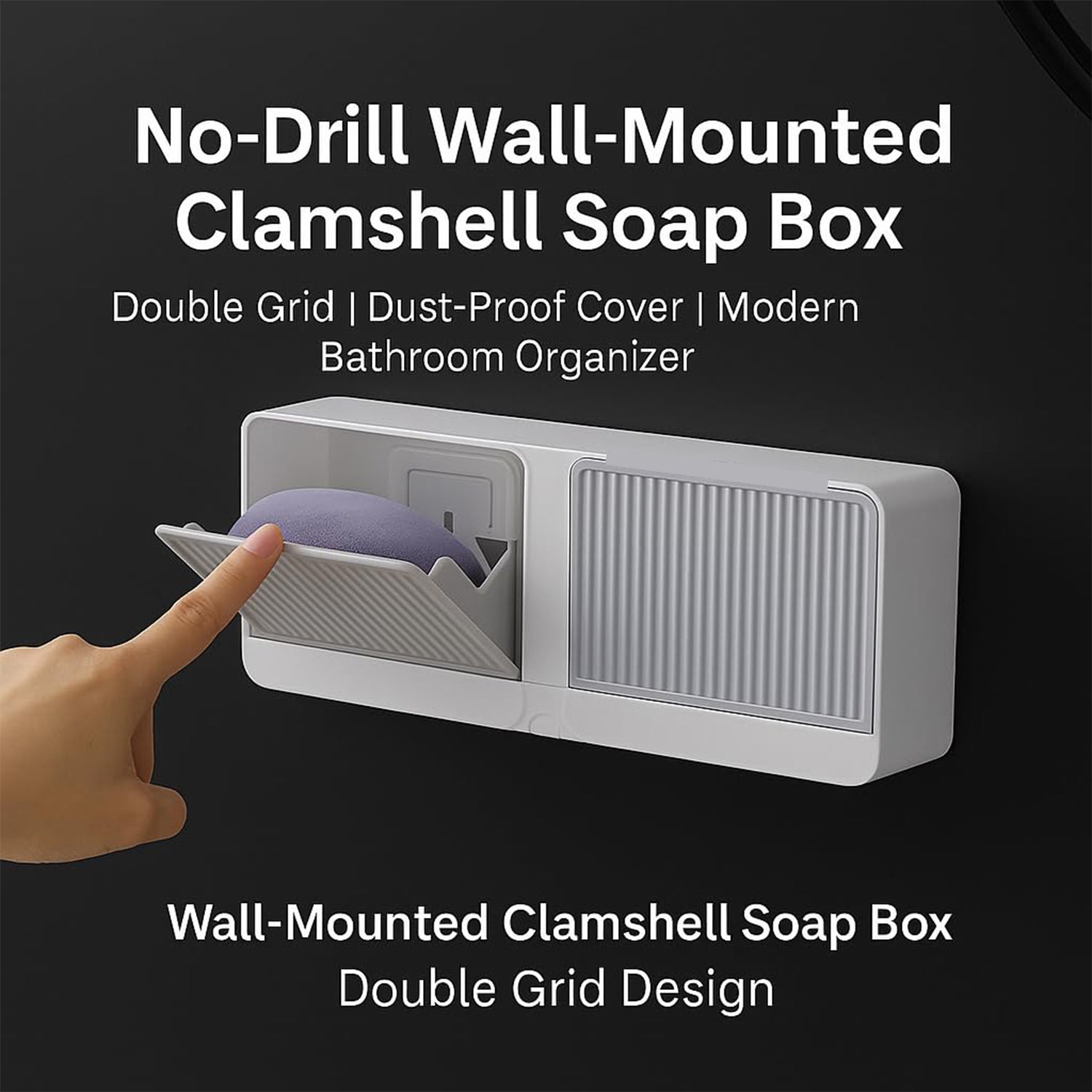  Bathroom Storage Organizer – Wall Mounted 4-Compartment Soap Holder - Detail 4