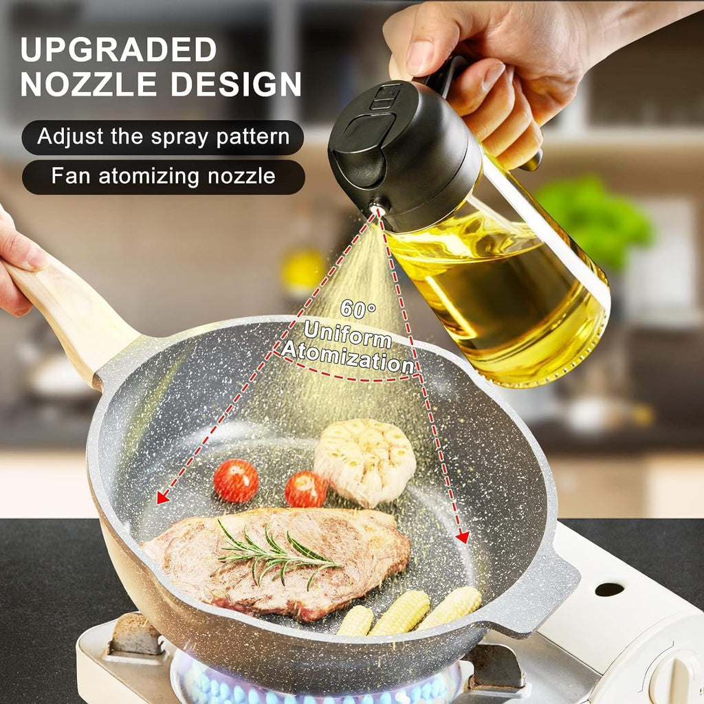 ALVENZA Premium Glass Oil Dispenser - Clear scale marks and measurement