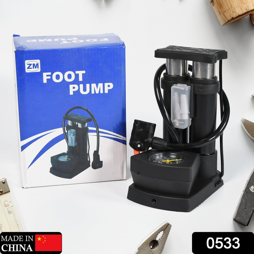 Mini Bike Pump Portable Foot Operated with Gauge - Detail View 8