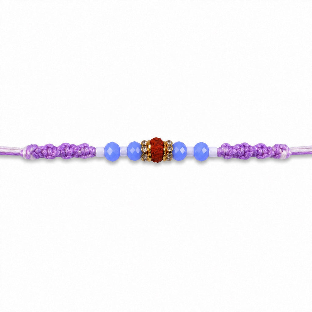 ALVENZA Sparkling Pearl Stone Rakhi with Colorful Thread and Premium Festive Beauty