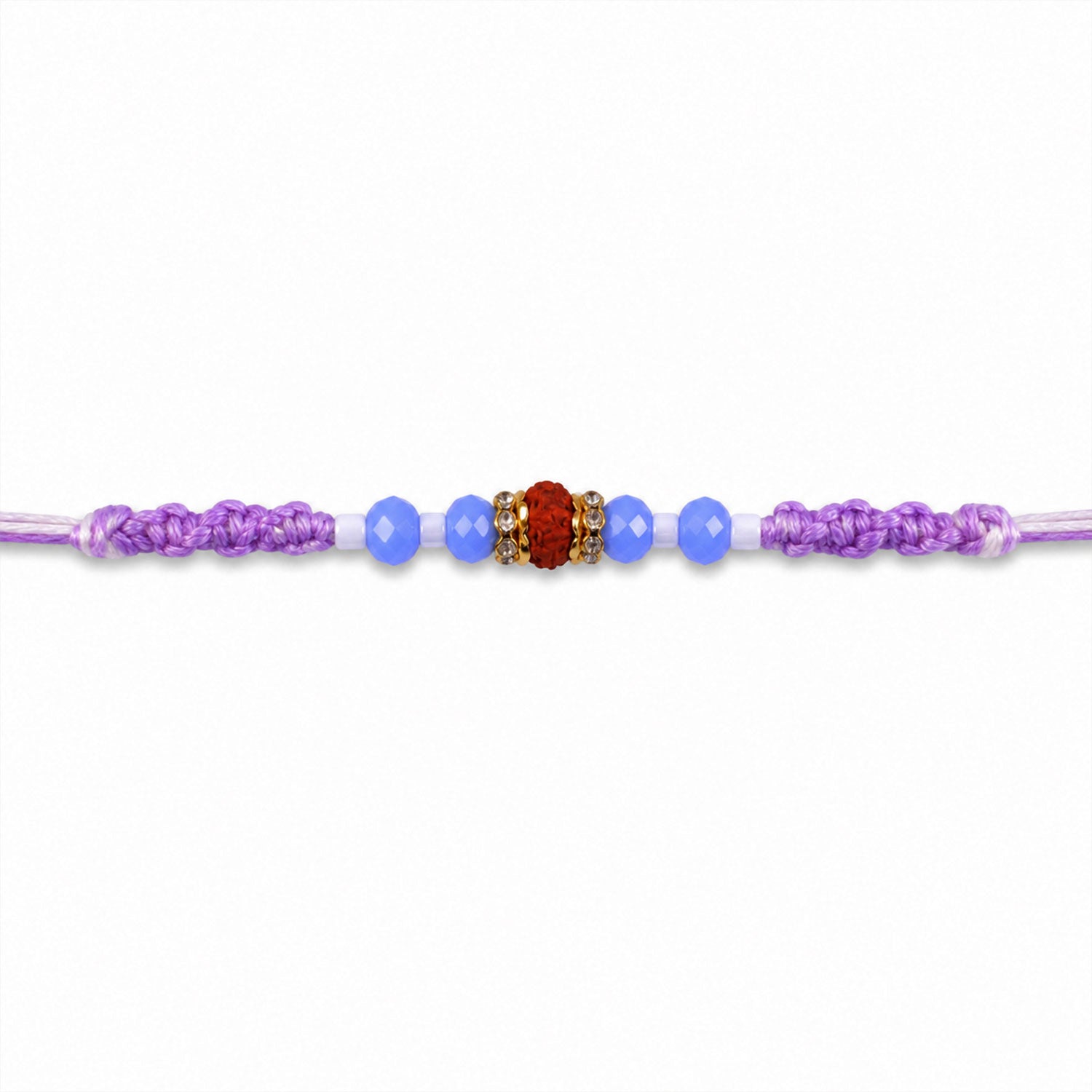 ALVENZA Sparkling Pearl Stone Rakhi with Colorful Thread and Premium Festive Beauty