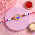 ALVENZA Ek Onkar Spiritual Rudraksha Rakhi for Brother with Beaded Thread Gift