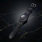 Black Analog Wrist Watch – Elegant Leather Strap & Minimalist Dial