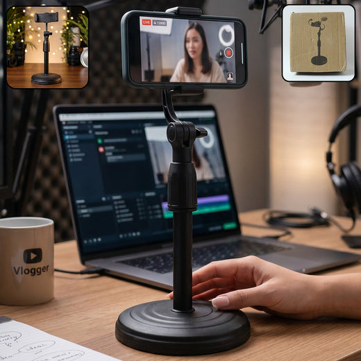 ALVENZA Adjustable Phone Stand – 360° Rotating & Height Adjustable